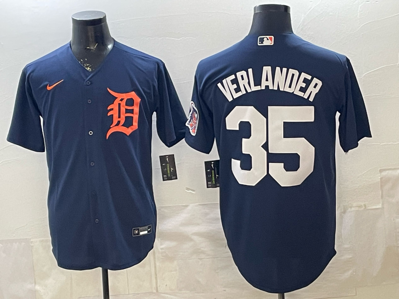 Men Detroit Tigers #35 Verlander blue Game Nike MLB Jersey032100104->detroit tigers->MLB Jersey